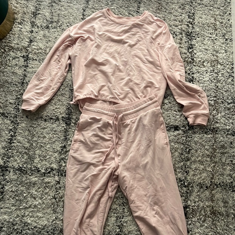 Fabletics pink sweat set